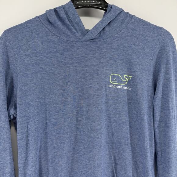 Vineyard Vines Hoodie Edgartown Mens Medium Blue Thin Lightweight Long Sleeve - Picture 3 of 7